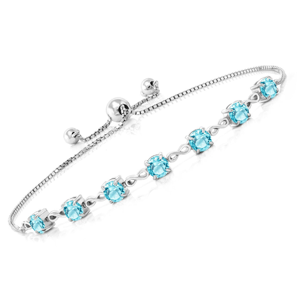 Swiss Blue Topaz - November_Bracelet in 925 Sterling Silver