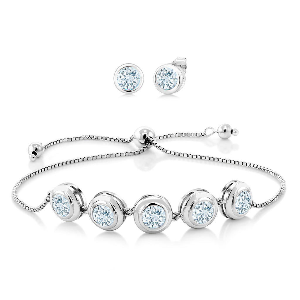 Aquamarine - March_Bracelet in 925 Sterling Silver