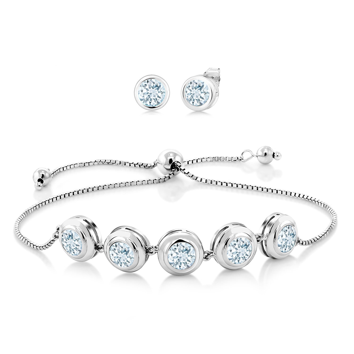 Aquamarine - March_Bracelet in 925 Sterling Silver
