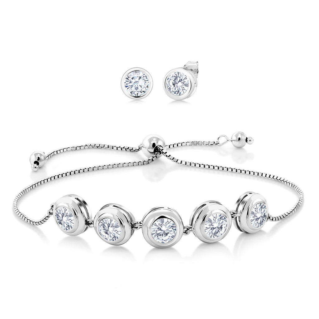 White Moissanite - April_Bracelet in 925 Sterling Silver