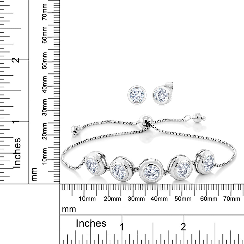 White Moissanite - April_Bracelet in 925 Sterling Silver