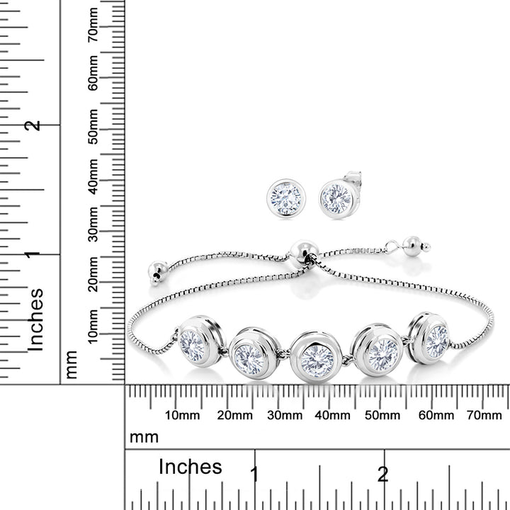 White Moissanite - April_Bracelet in 925 Sterling Silver