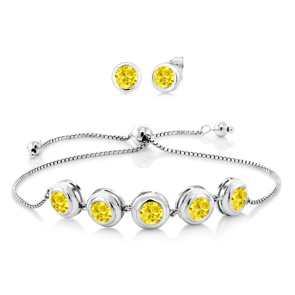 Yellow Zirconia_Bracelet in 925 Sterling Silver