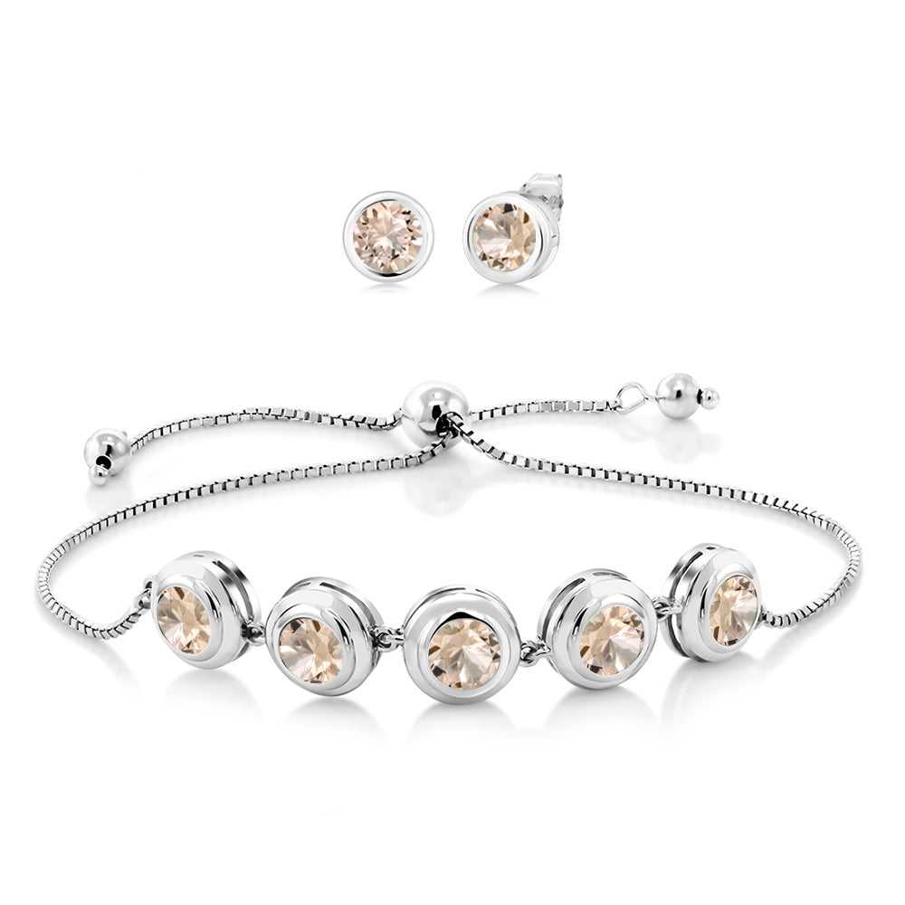 Morganite - October_Bracelet in 925 Sterling Silver