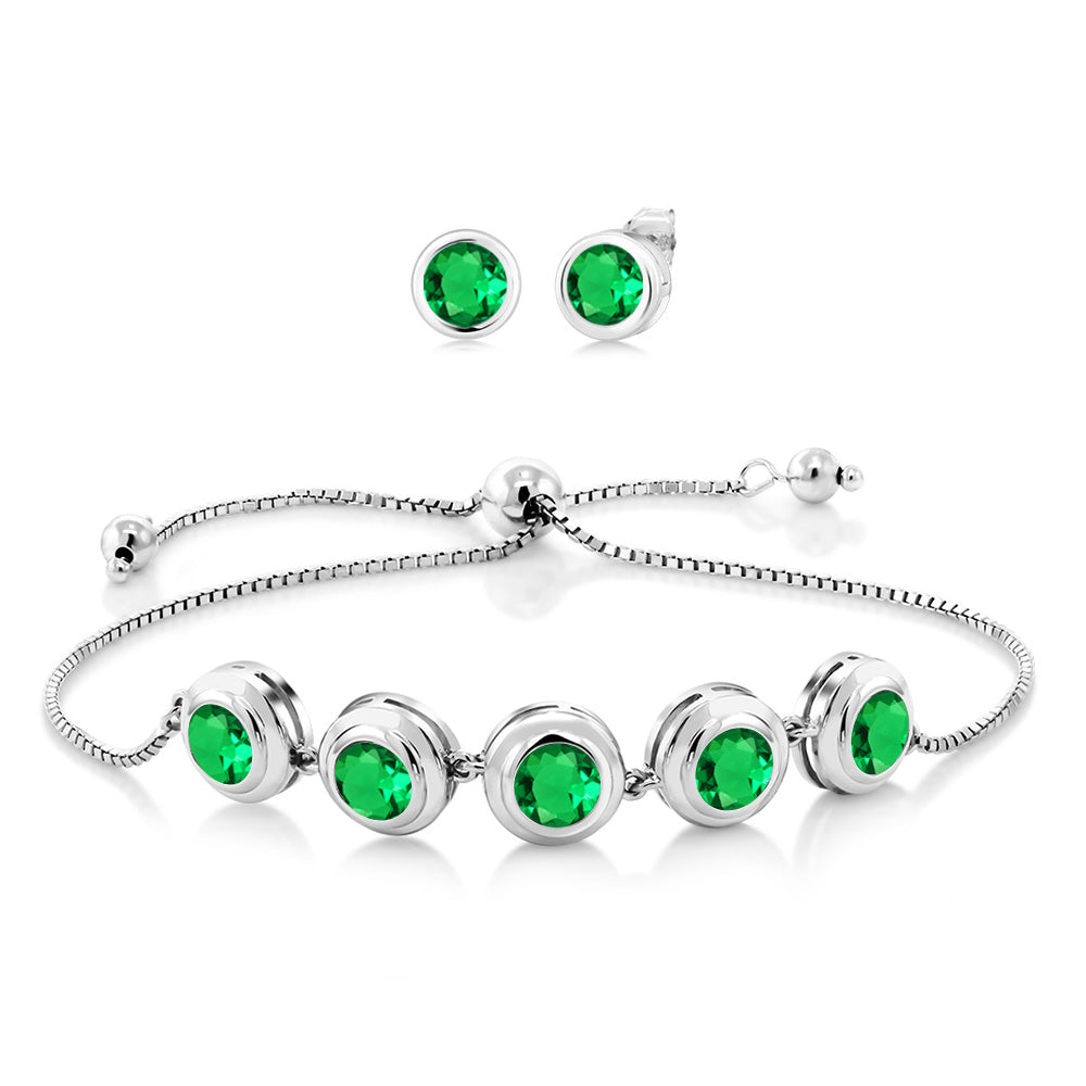 Nano Emerald - May_Bracelet in 925 Sterling Silver