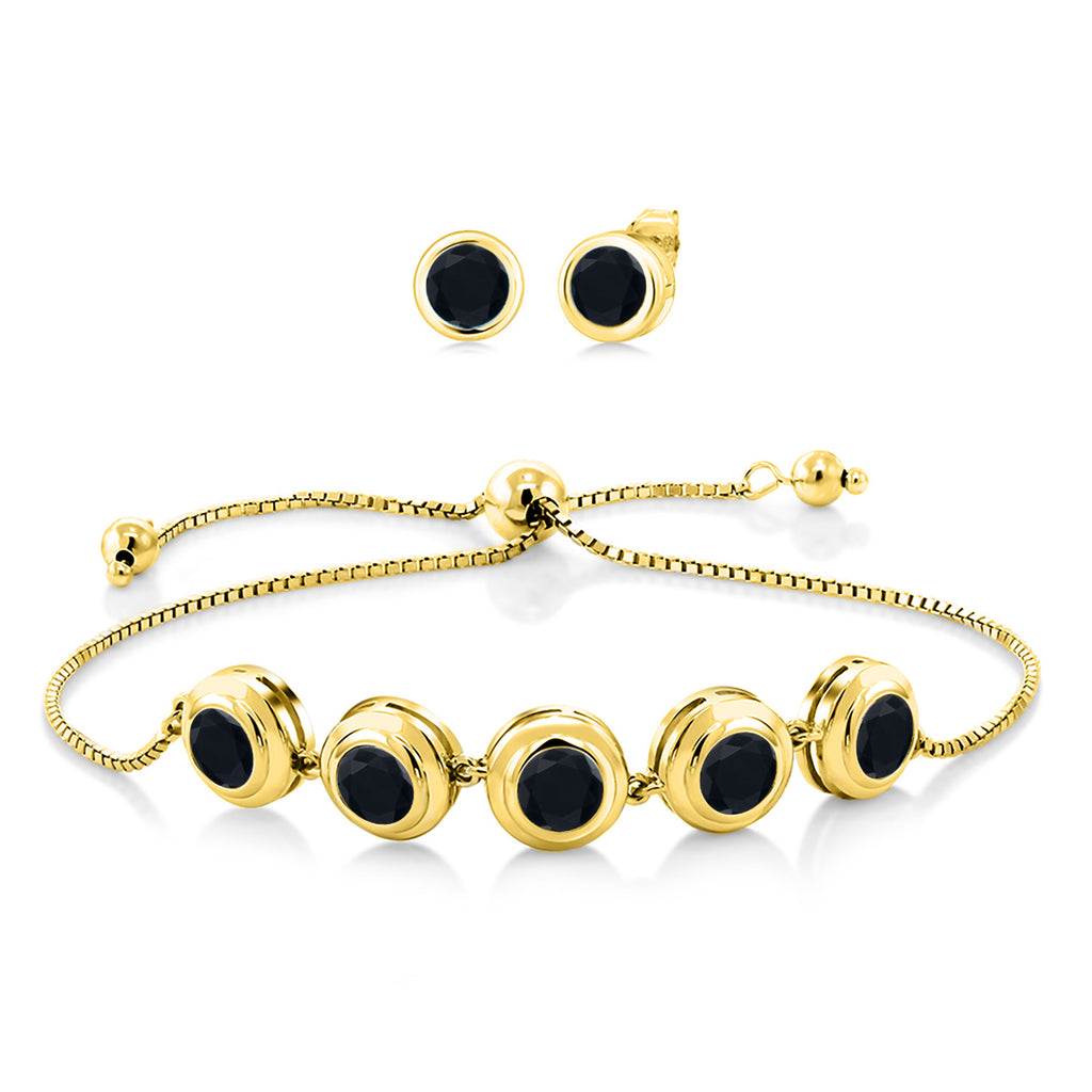 Onyx - December_Bracelet in 925 Yellow Gold Plated Silver
