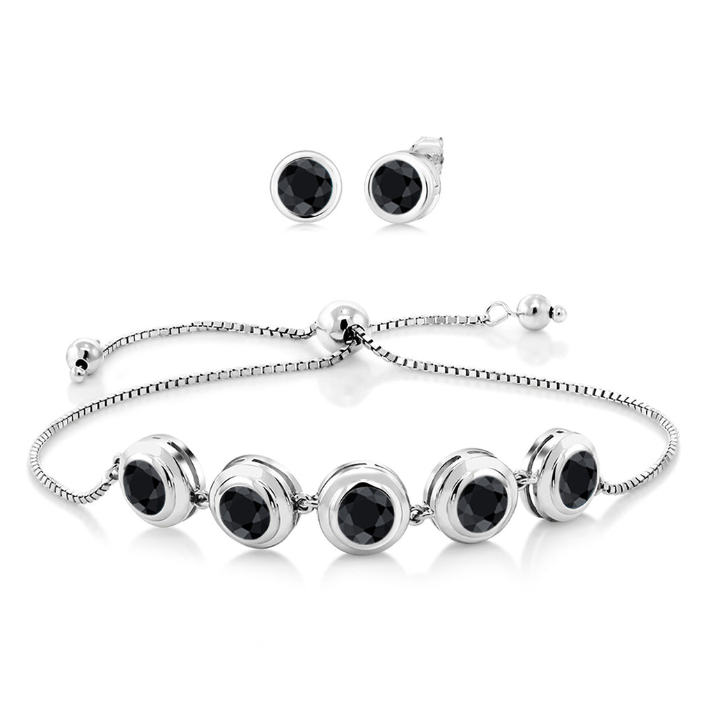 Black Sapphire - September_Bracelet in 925 Sterling Silver