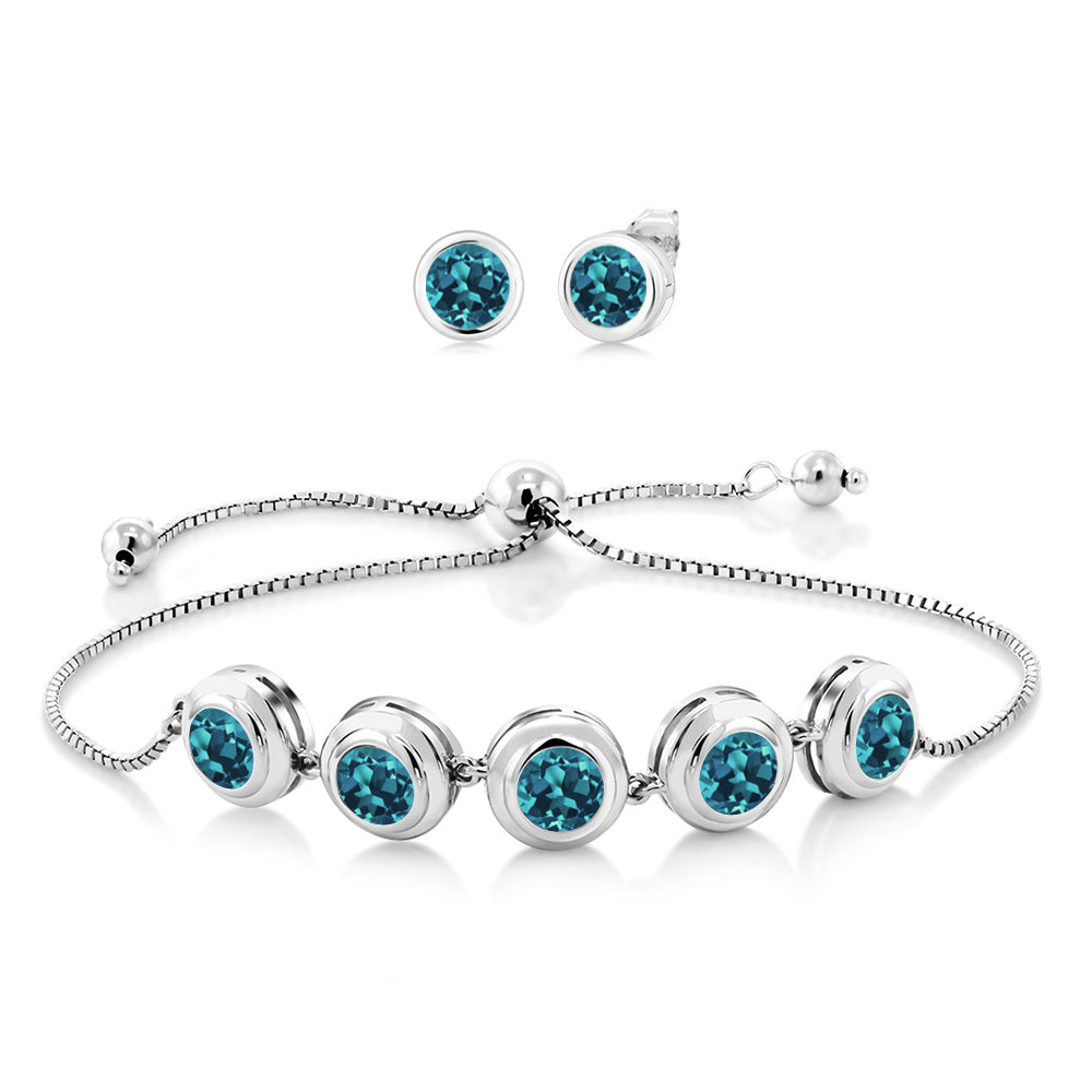 London Blue Topaz - November_Bracelet in 925 Sterling Silver