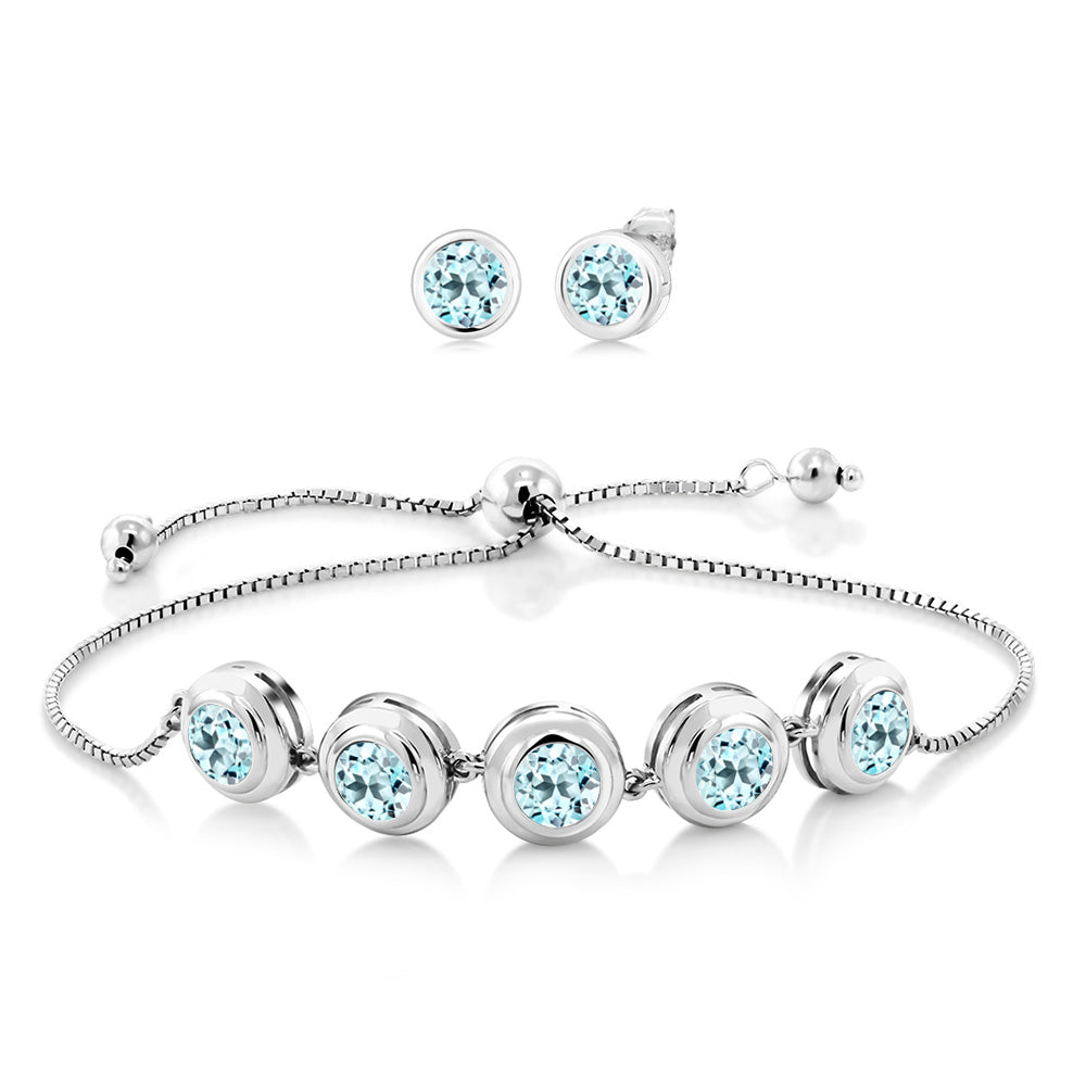 Sky Blue Topaz - November_Bracelet in 925 Sterling Silver