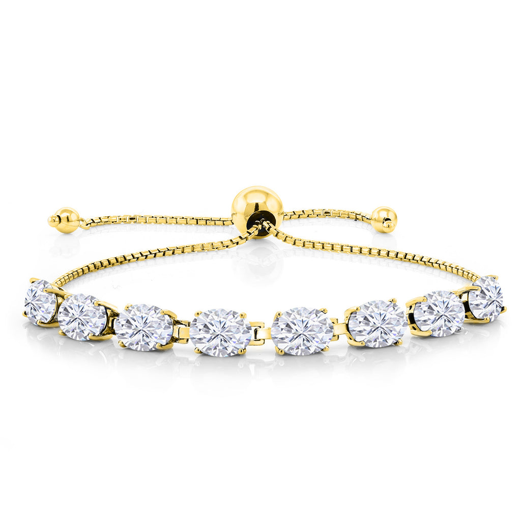 Near Colorless (GHI)_925 Yellow Gold Plated Silver_Bracelet Earrings Set in 925 Yellow Gold Plated Silver