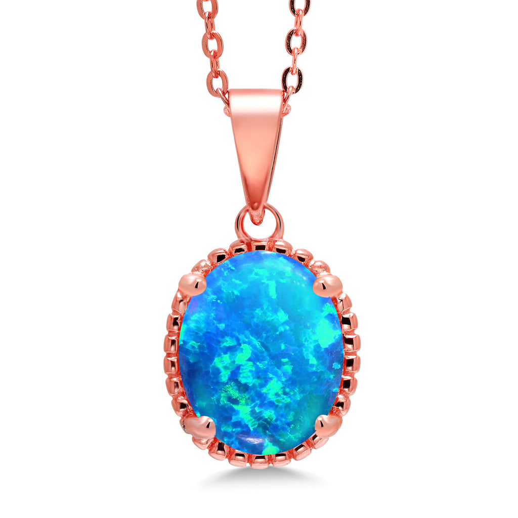 Gem Stone King 11X9MM Oval Gemstone Birthstone Pendant Necklace | 925 Sterling Silver | Solitaire Necklace  For Women | With 18 Inch Chain | Fine Jewelry Gifts for Mom Women Wife Her
