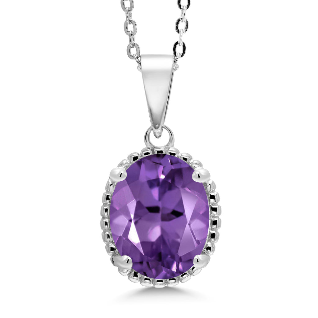 Amethyst - February_925 Sterling Silver_Pendant in 925 Sterling Silver