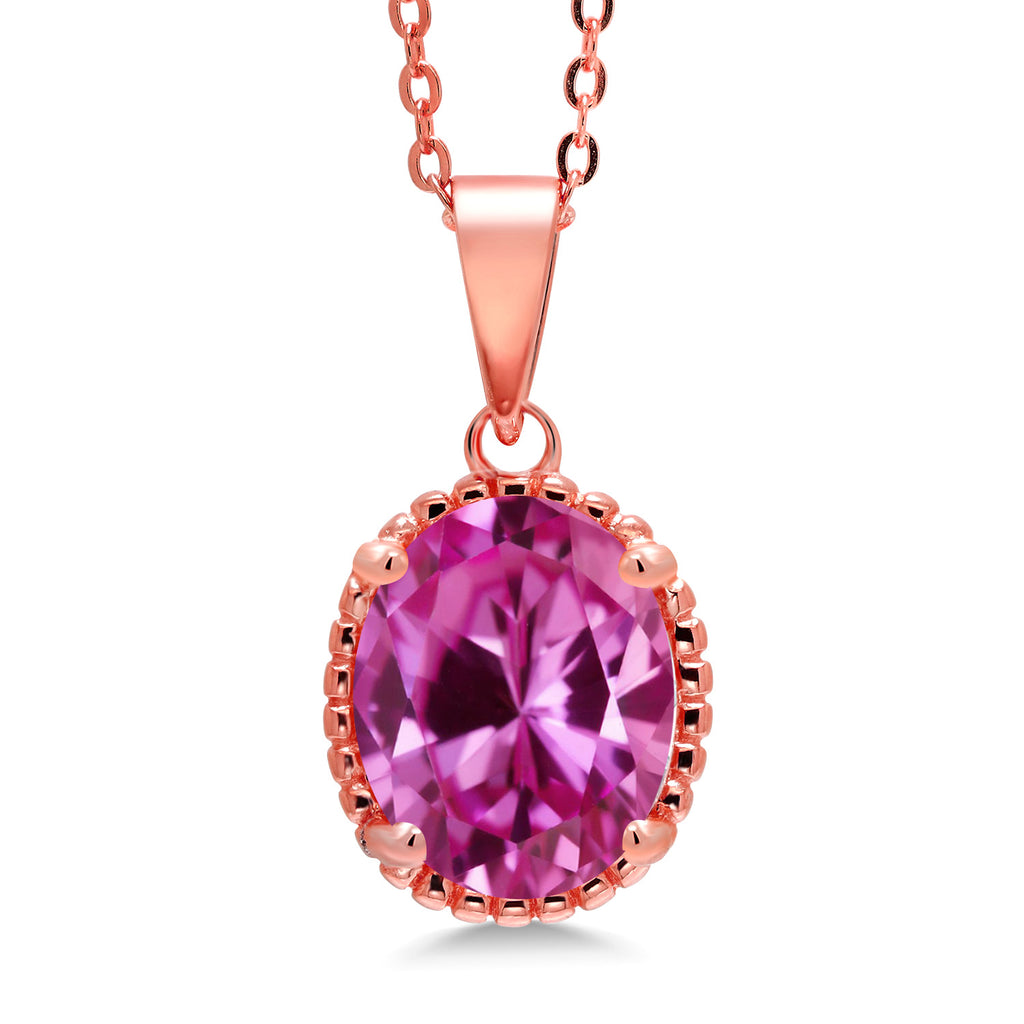 Gem Stone King 11X9MM Oval Gemstone Birthstone Pendant Necklace | 925 Sterling Silver | Solitaire Necklace  For Women | With 18 Inch Chain | Fine Jewelry Gifts for Mom Women Wife Her