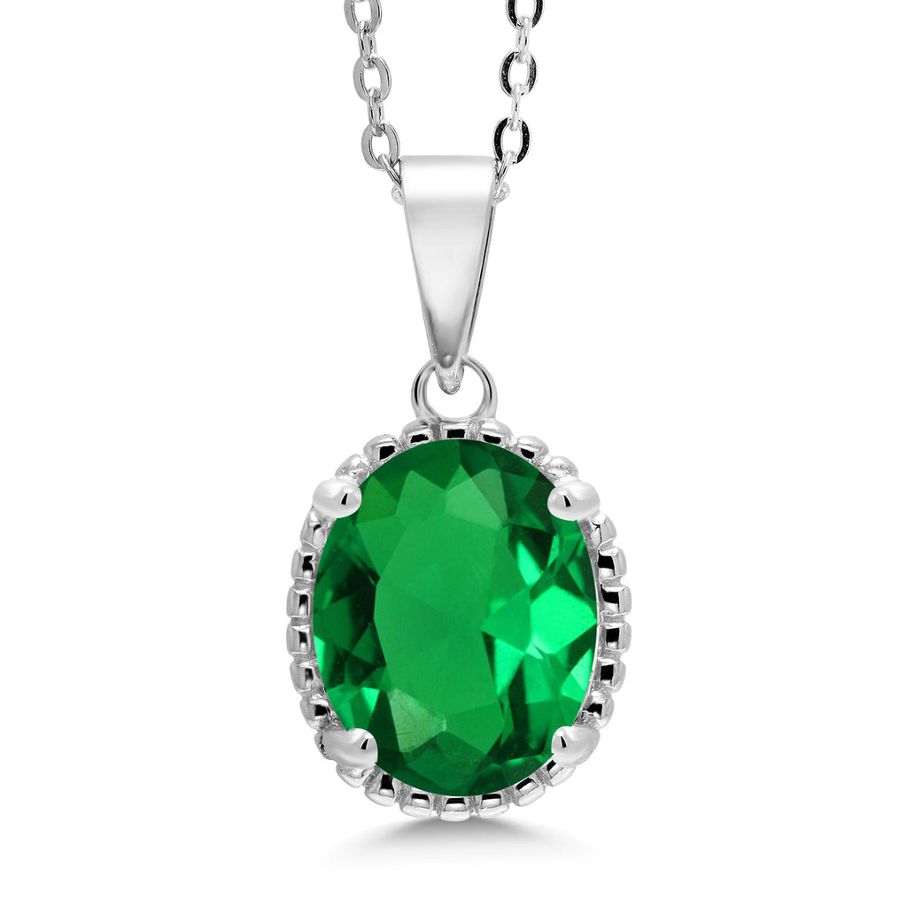 Nano Emerald - May_925 Sterling Silver_Pendant in 925 Sterling Silver