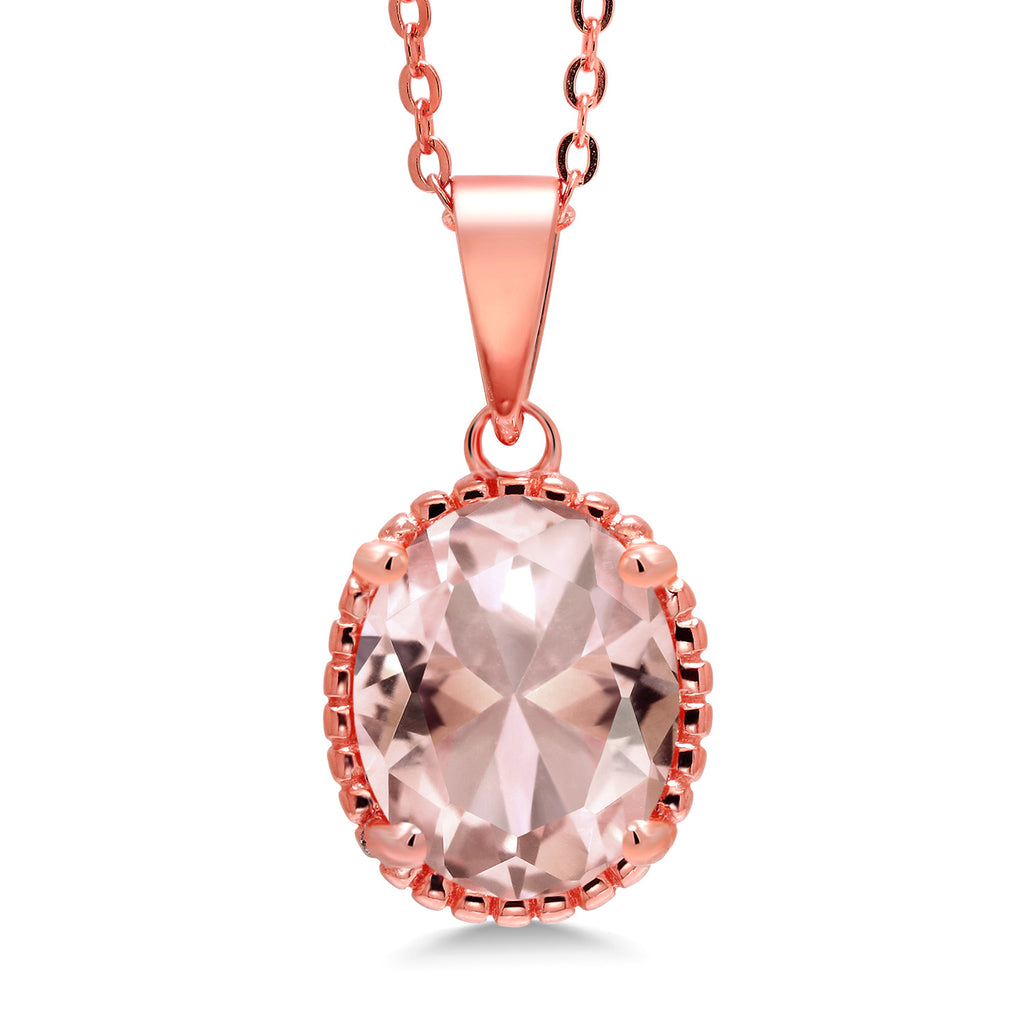 Gem Stone King 11X9MM Oval Gemstone Birthstone Pendant Necklace | 925 Sterling Silver | Solitaire Necklace  For Women | With 18 Inch Chain | Fine Jewelry Gifts for Mom Women Wife Her