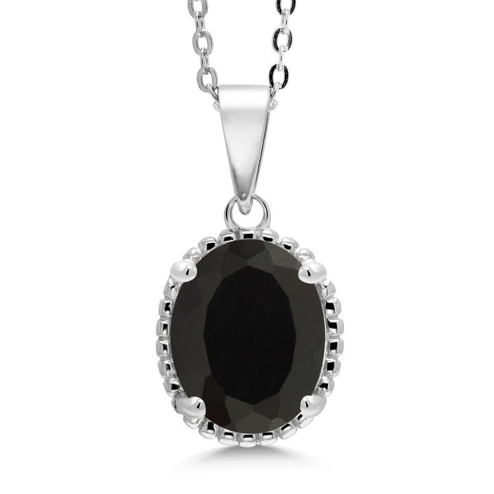 Onyx - December_925 Sterling Silver_Pendant in 925 Sterling Silver