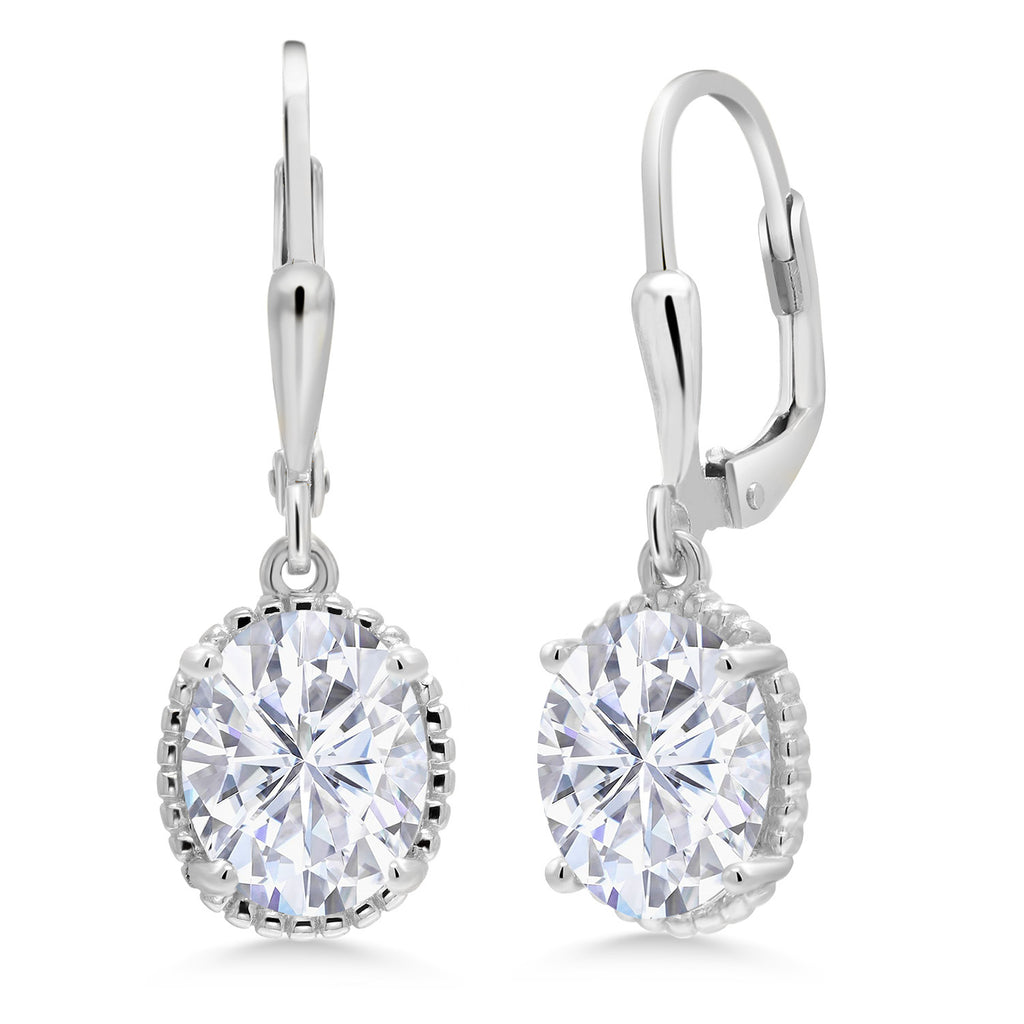 White Moissanite - April_Earrings in 925 Sterling Silver