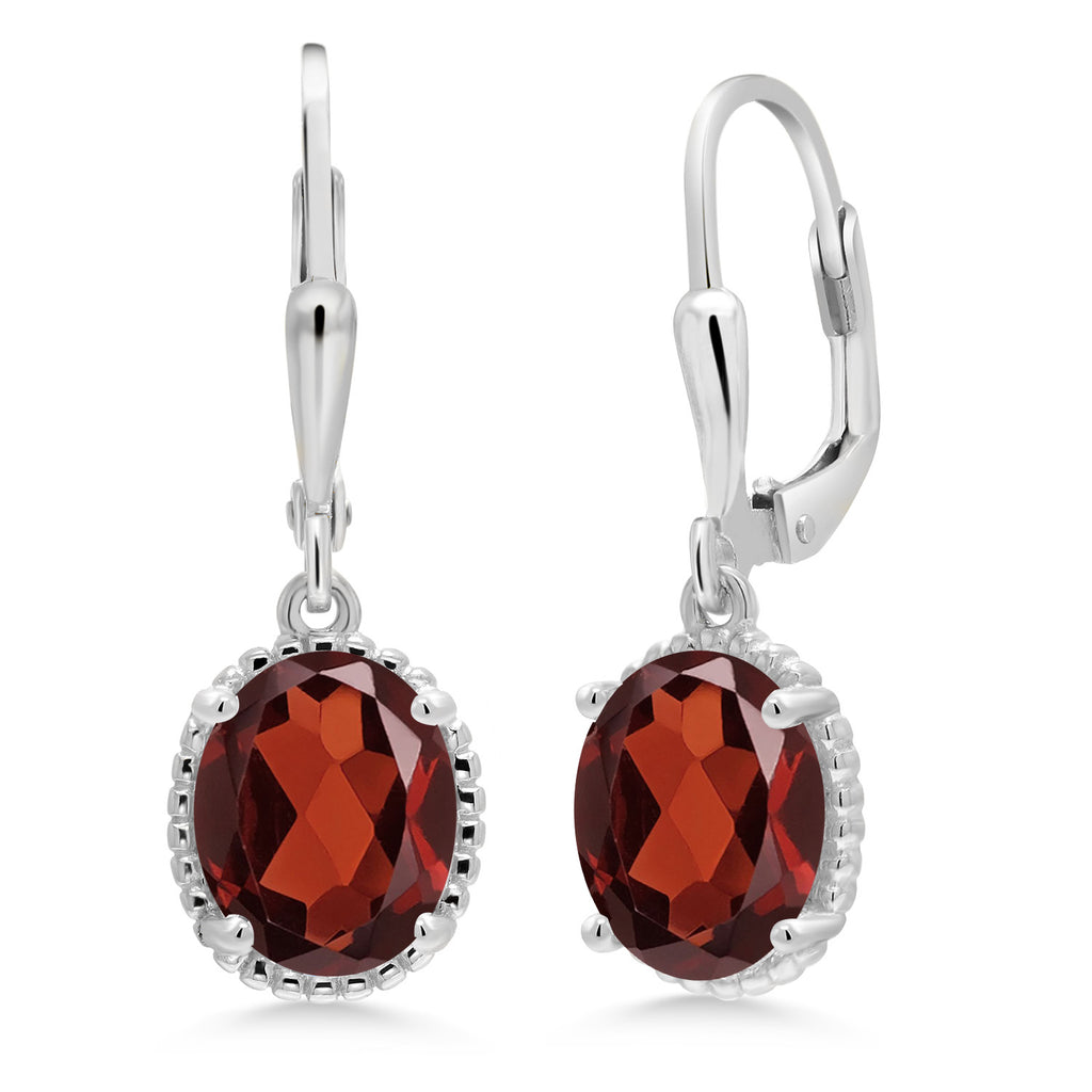 Garnet - January_Earrings in 925 Sterling Silver