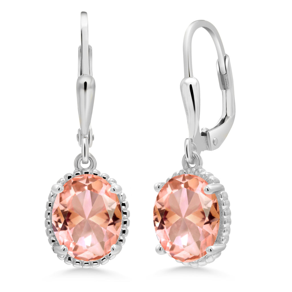 Nano Morganite - October_Earrings in 925 Sterling Silver