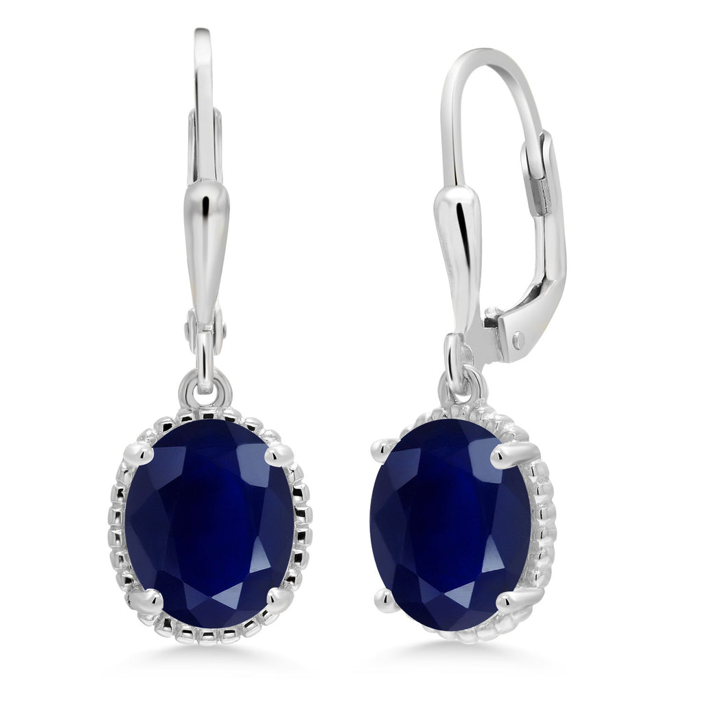 Blue Sapphire - September_Earrings in 925 Sterling Silver