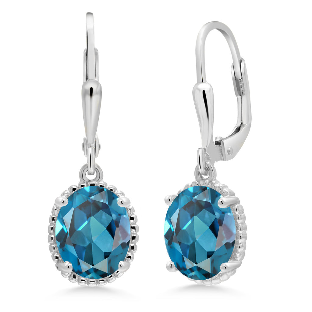 London Blue Topaz - November_Earrings in 925 Sterling Silver