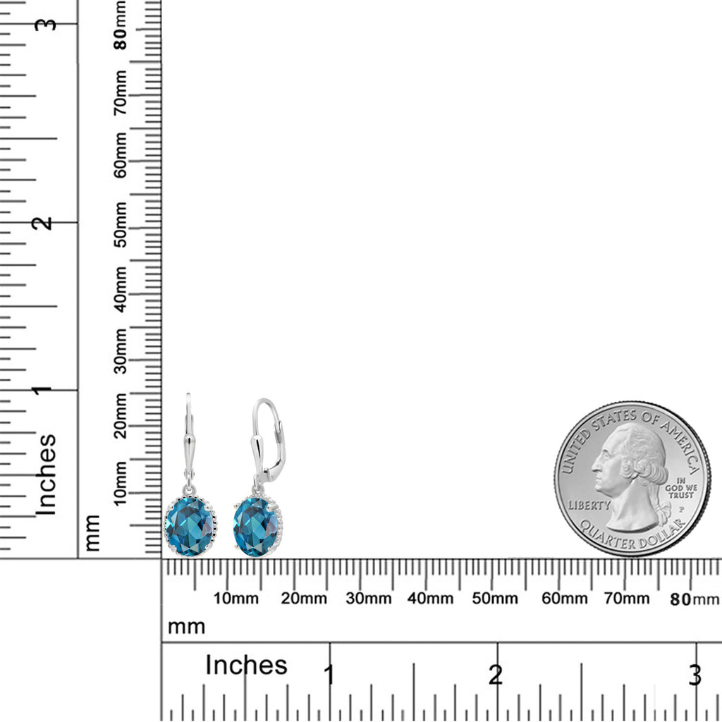 London Blue Topaz - November_Earrings in 925 Sterling Silver