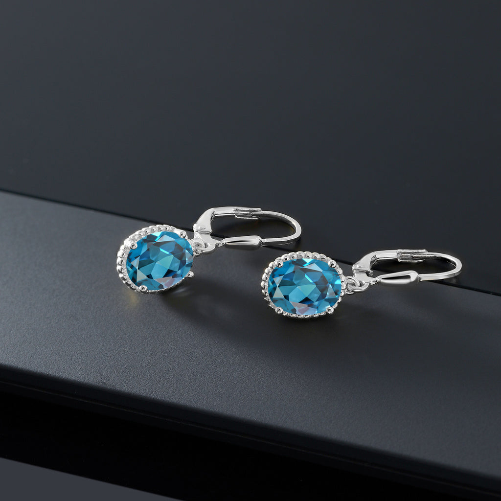 London Blue Topaz - November_Earrings in 925 Sterling Silver