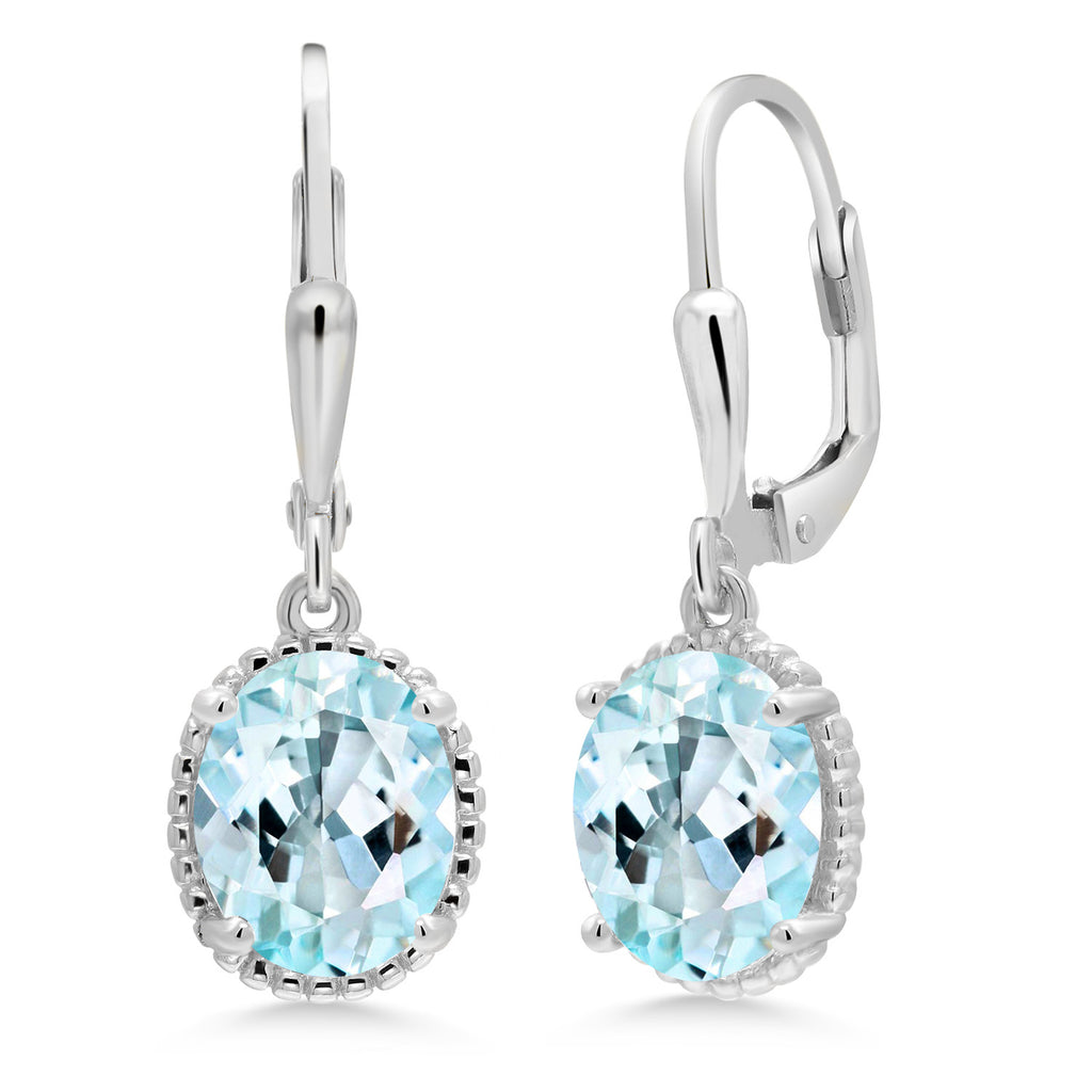Sky Blue Topaz - November_Earrings in 925 Sterling Silver