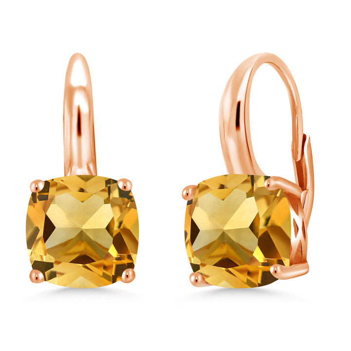 Citrine - November_Earrings in 925 Rose Gold Plated Silver
