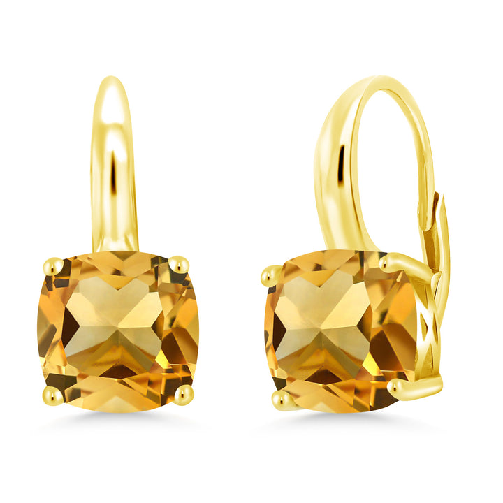 Citrine - November_Earrings in 925 Yellow Gold Plated Silver