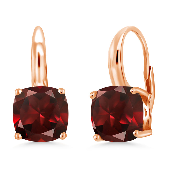 Garnet - January_Earrings in 925 Rose Gold Plated Silver