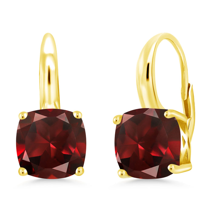 Garnet - January_Earrings in 925 Yellow Gold Plated Silver