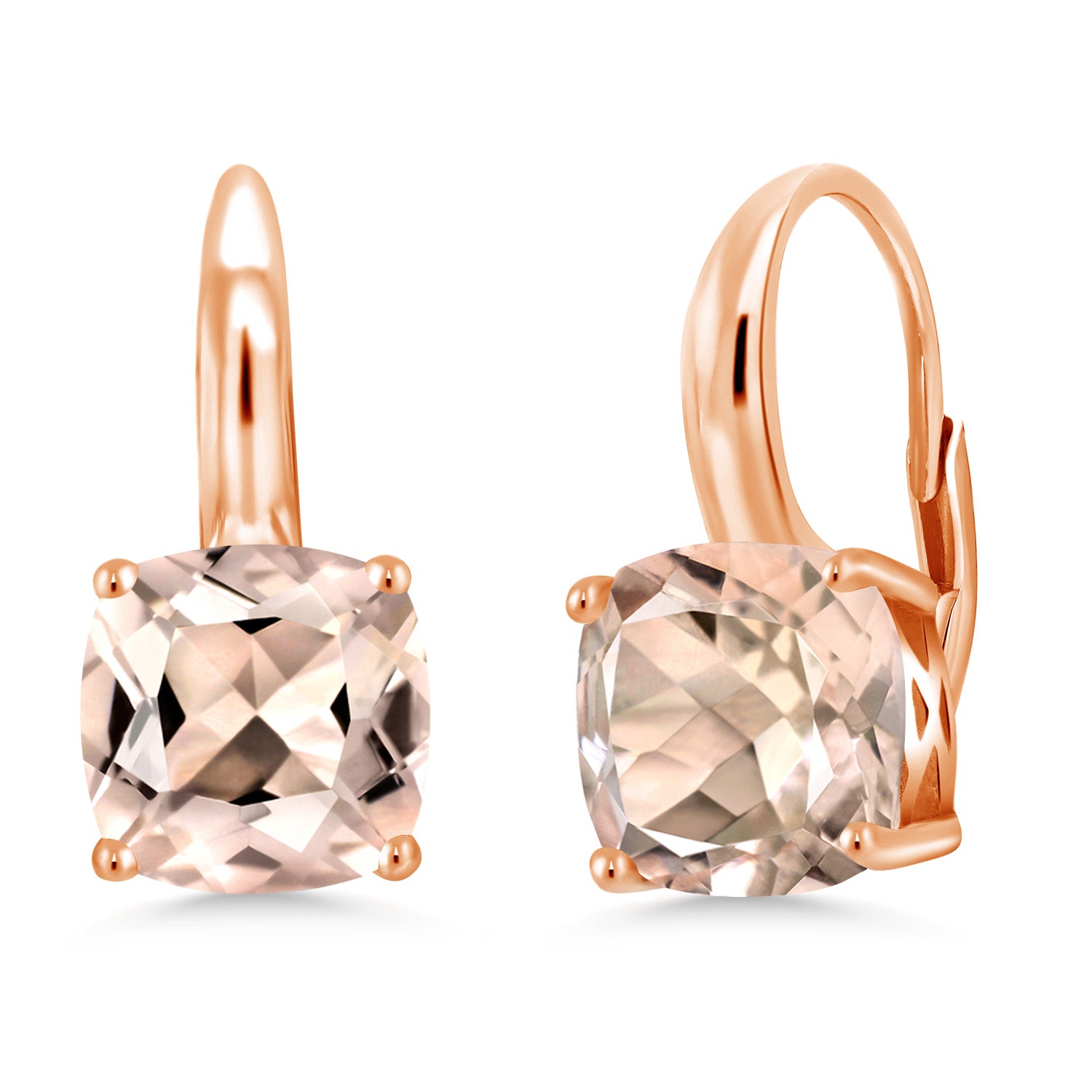 Morganite - October_Earrings in 925 Rose Gold Plated Silver