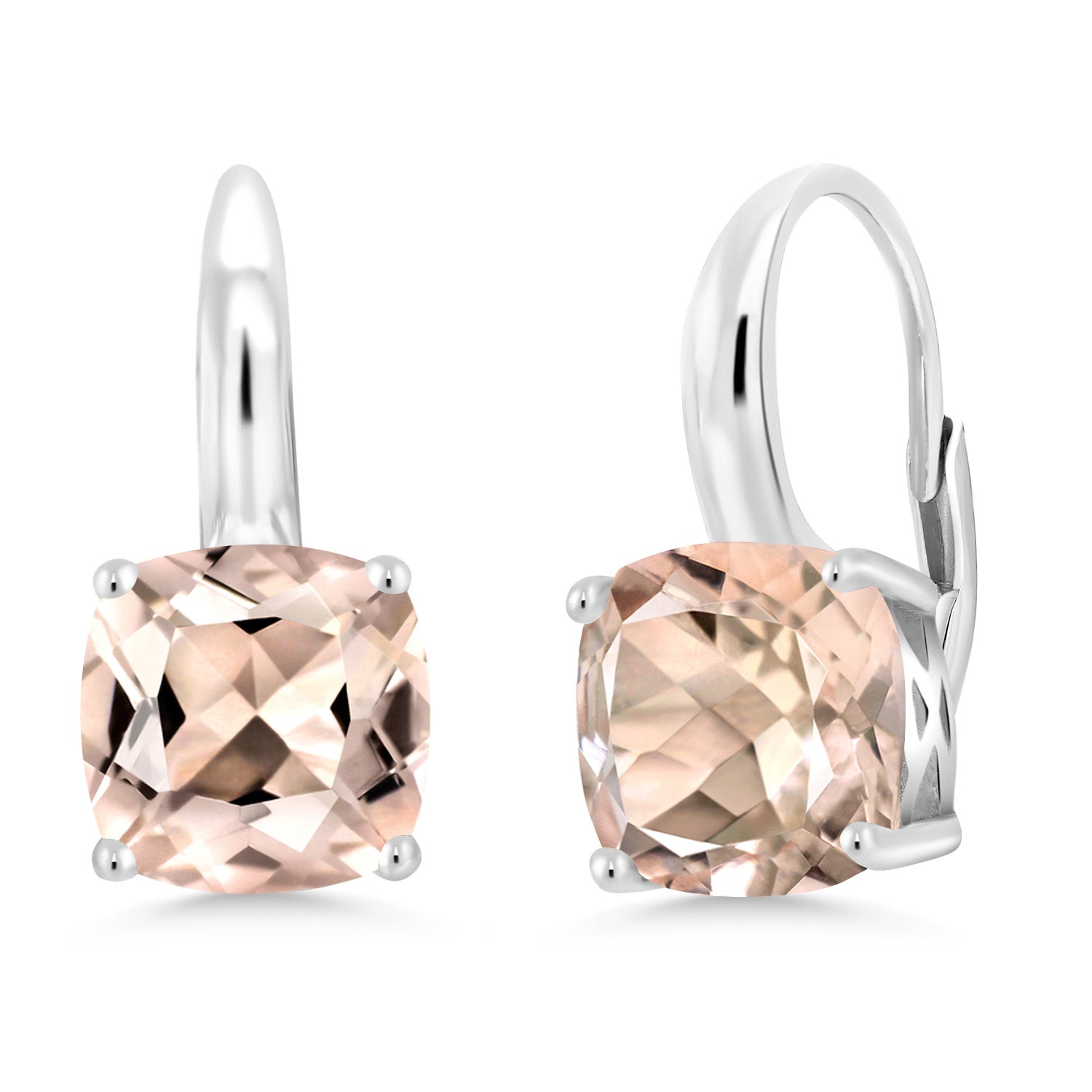 Morganite - October_Earrings in 925 Sterling Silver