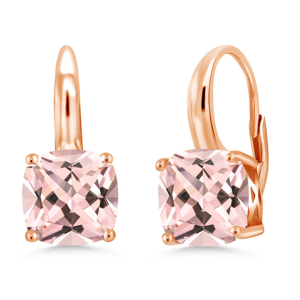 Nano Morganite - October_Earrings in 925 Rose Gold Plated Silver