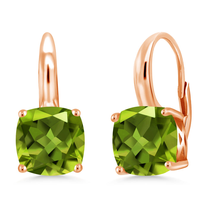 Peridot - August_Earrings in 925 Rose Gold Plated Silver