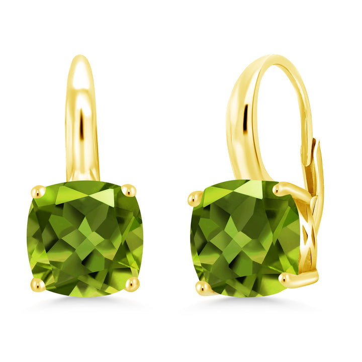 Peridot - August_Earrings in 925 Yellow Gold Plated Silver