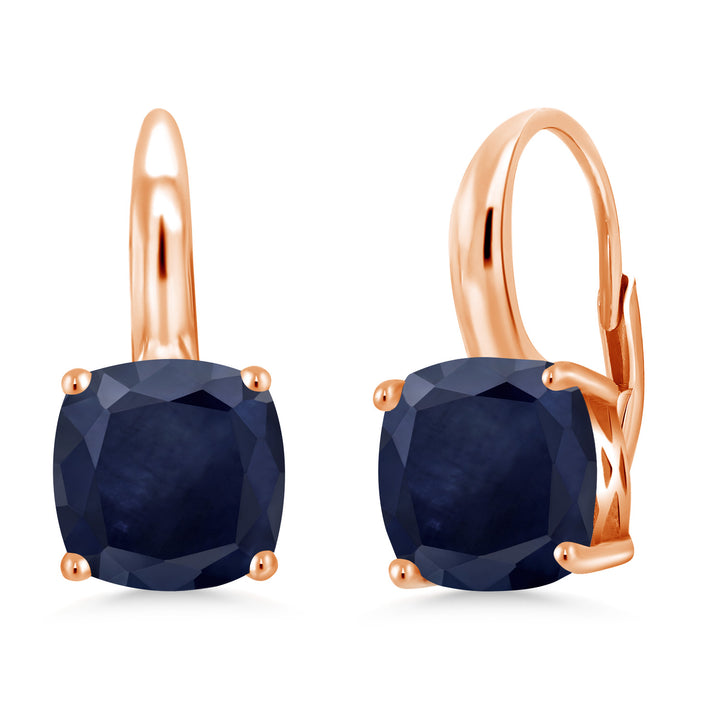 Blue Sapphire - September_Earrings in 925 Rose Gold Plated Silver