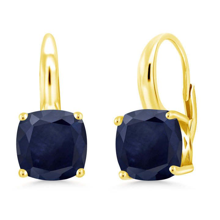 Blue Sapphire - September_Earrings in 925 Yellow Gold Plated Silver