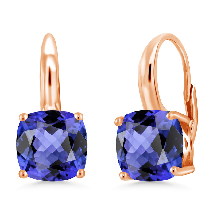 Tanzanite - December_Earrings in 925 Rose Gold Plated Silver