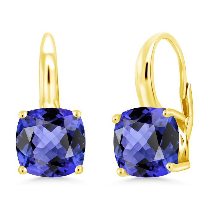 Tanzanite - December_Earrings in 925 Yellow Gold Plated Silver