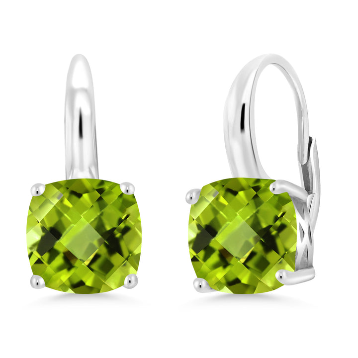 Peridot-Checkerboard - August_Earrings in 925 Sterling Silver