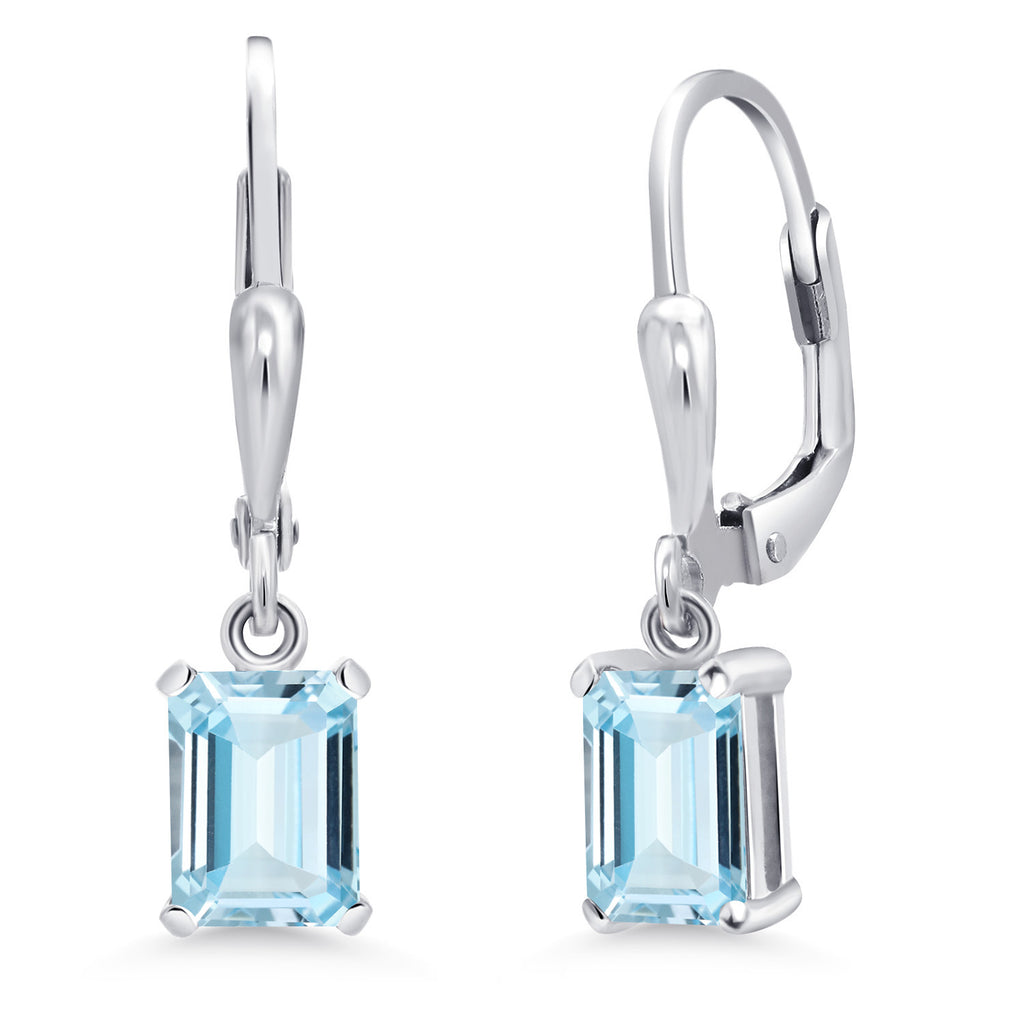 Aquamarine - March_Earrings in 925 Sterling Silver