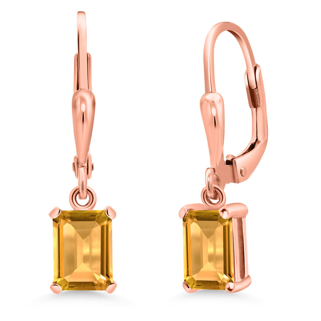 Citrine - November_Earrings in 925 Rose Gold Plated Silver