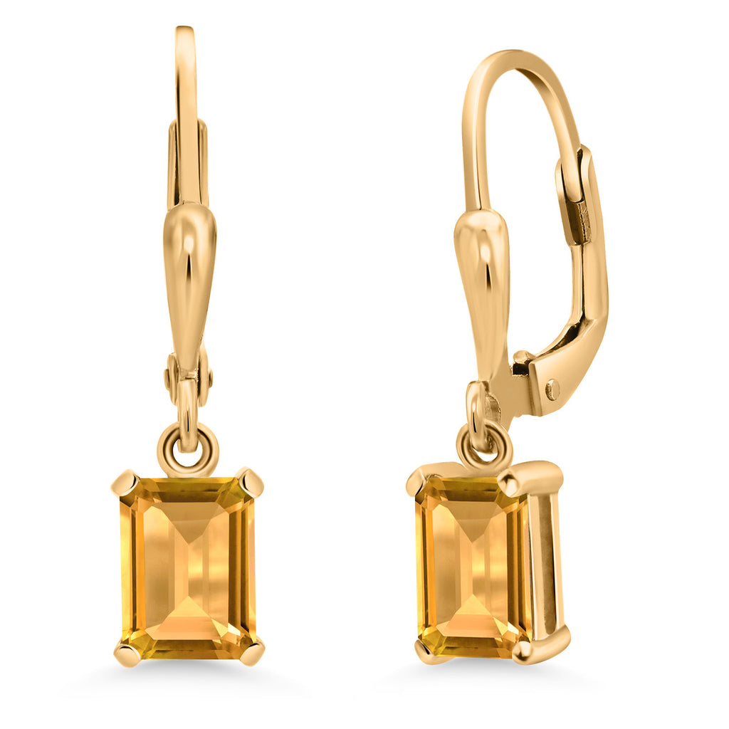 Citrine - November_Earrings in 925 Yellow Gold Plated Silver