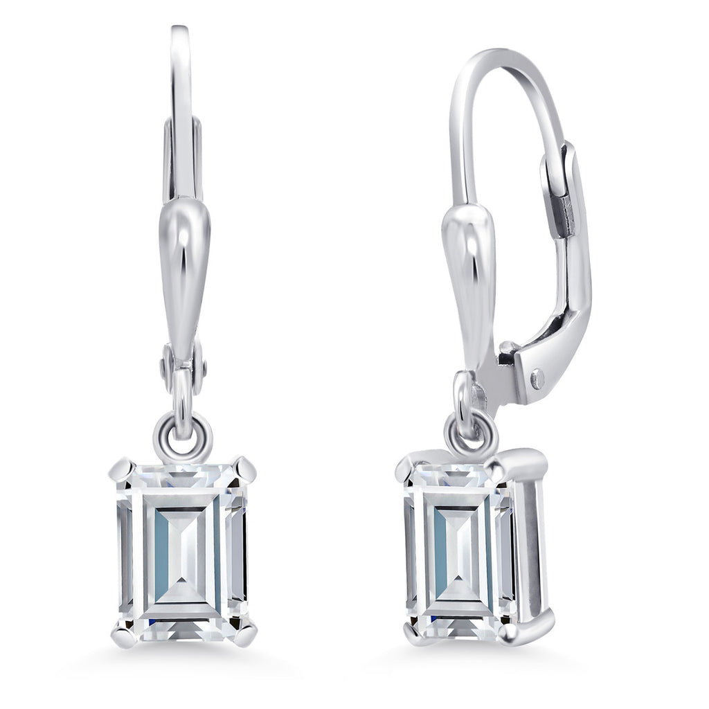 White Moissanite - April_Earrings in 925 Sterling Silver