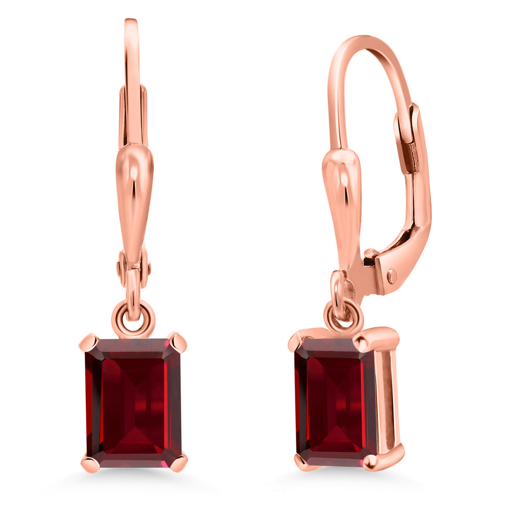 Garnet - January_Earrings in 925 Rose Gold Plated Silver
