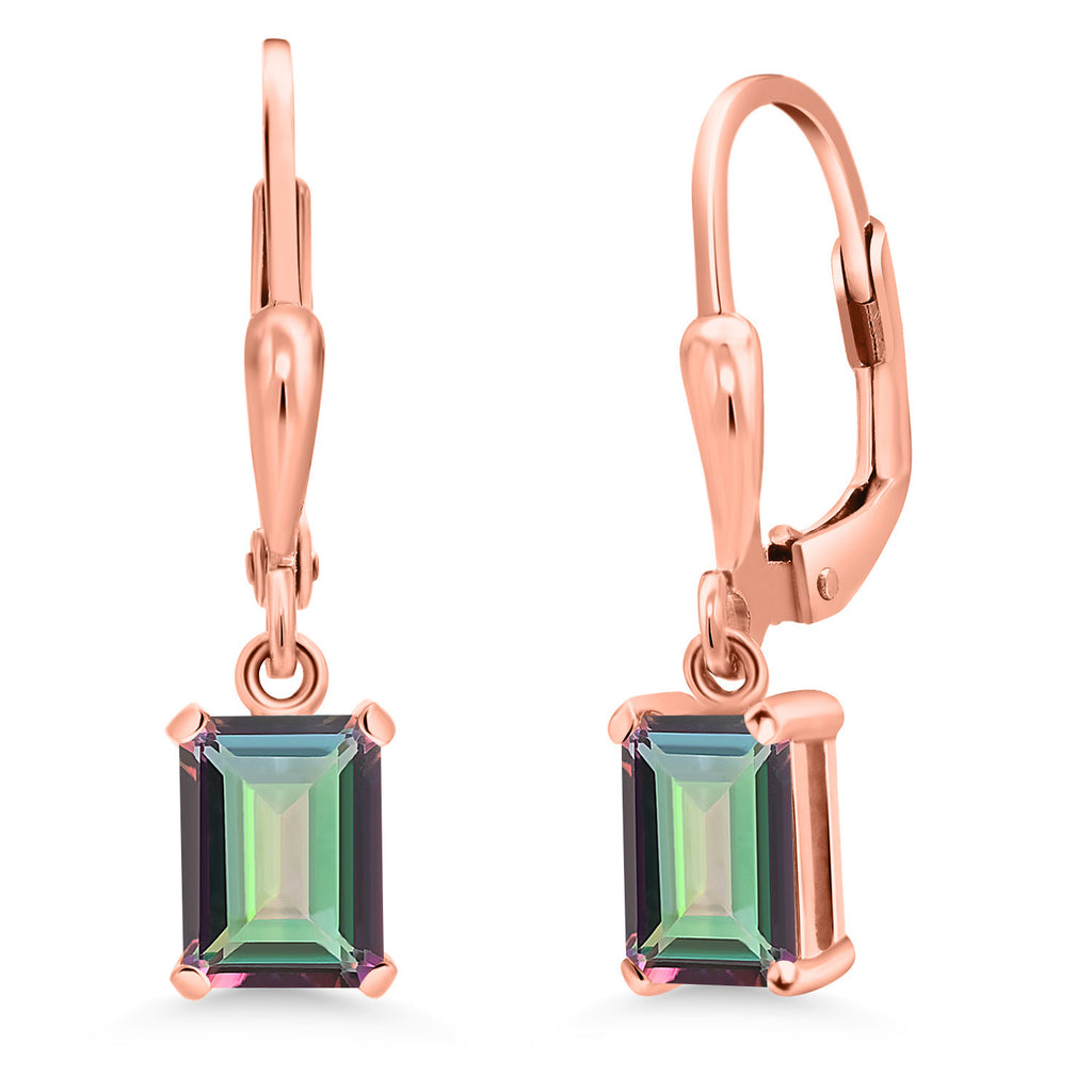 Mystic Topaz_Earrings in 925 Rose Gold Plated Silver