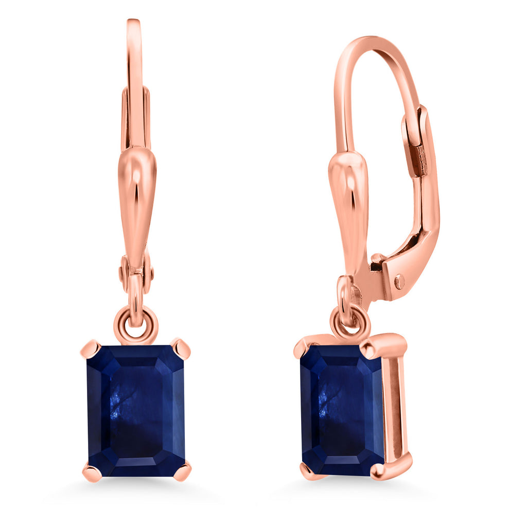 Sapphire - September_Earrings in 925 Rose Gold Plated Silver