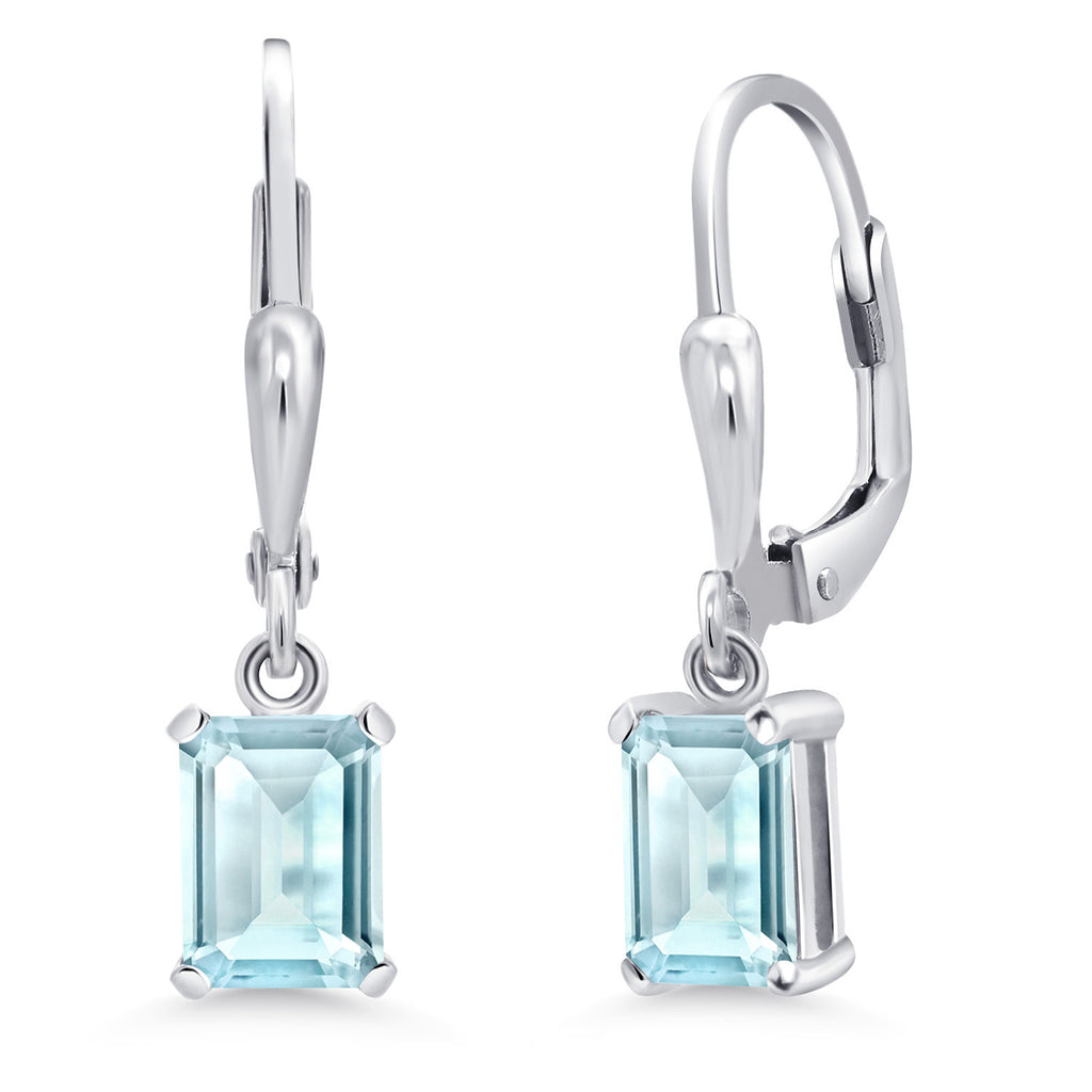 Sky Blue Topaz - November_Earrings in 925 Sterling Silver